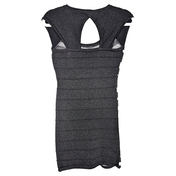 Y2K Forever 21 Zebra Print Bandage Mini Dress Stretchy Bodycon 2000s Clubwear - Picture 3 of 6